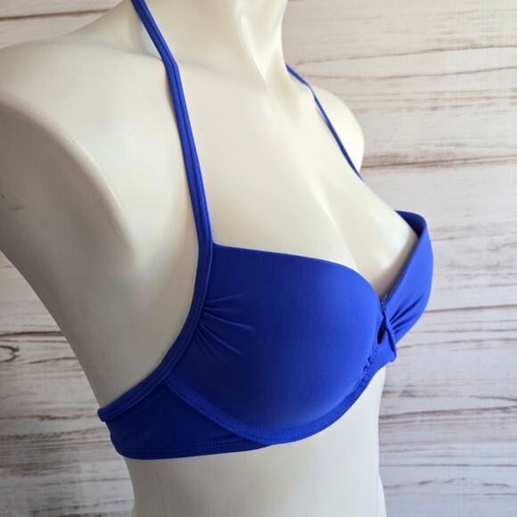 Xhilaration Blue Halter Pushup Bikini Top sz S - Picture 2 of 4